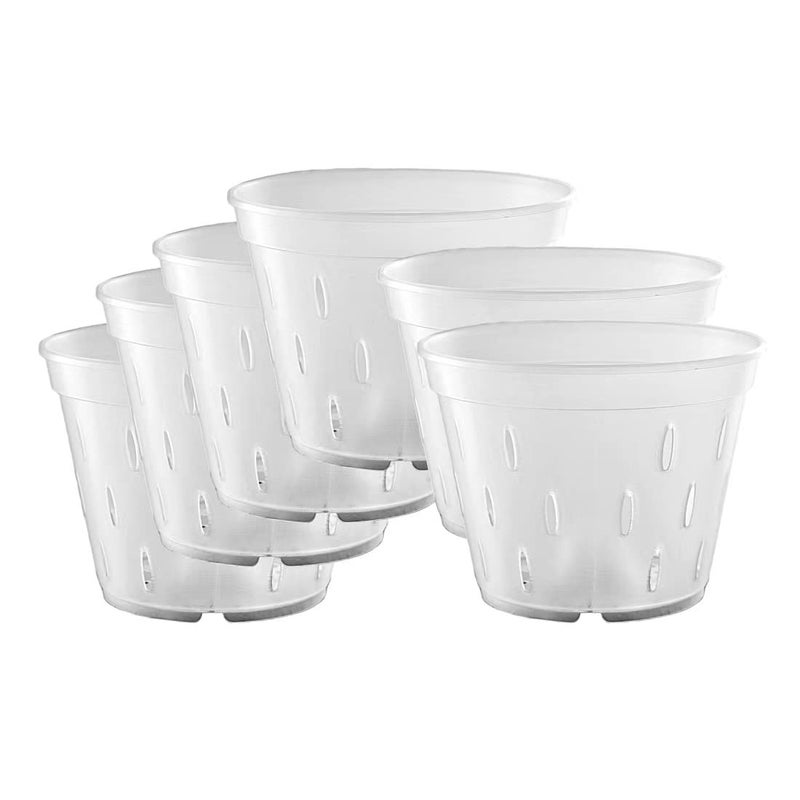 YIKUSH Orchid Pots with Holes Clear Orchid Pot Plastic Plant Pot Flower Pots Outdoor and Indoor Use 5.5 inch 10Pack - Image 2
